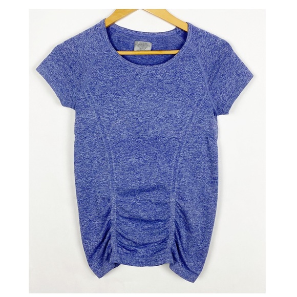 Athleta Tops - Athleta Fast Track Ruched Blue Tee Size Small